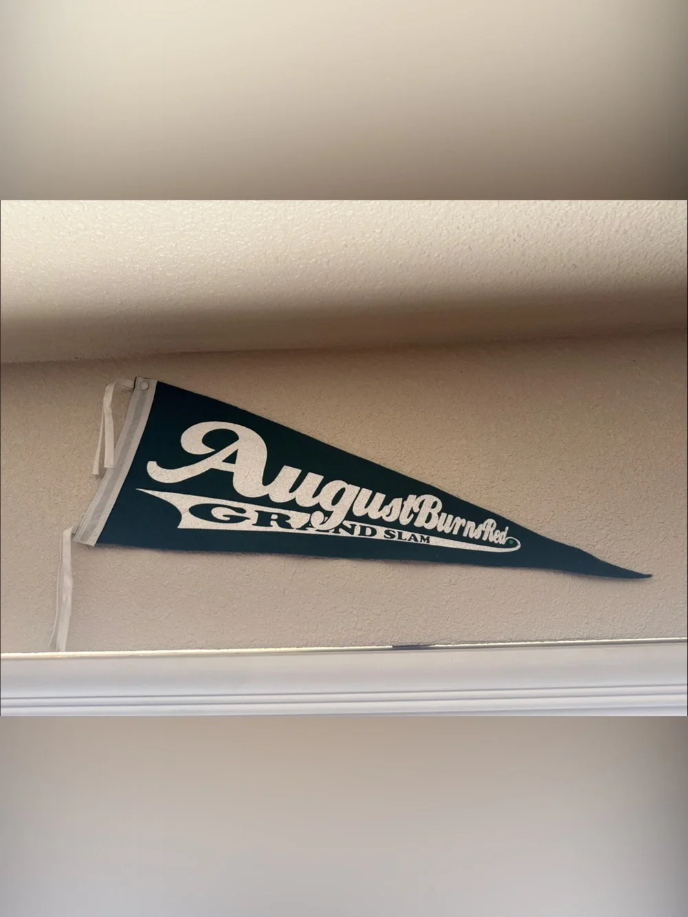 August Burns Red Baseball-Style Dark Teal Pennant with Cream Script